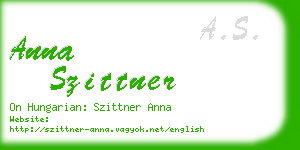 anna szittner business card